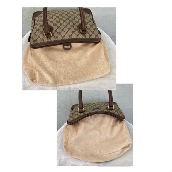 Vintage 80's GUCCI Classic GG Monogram PVC Vinyl Satchel Tote Crossbody Bag - Picture 10 of 13